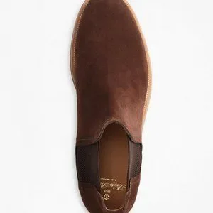 Brooks Brothers Men\'s Brown Suede Chelsea Boots Made in Italy 11.5M - New in Box snuff suede products for sale | eBay main image 3